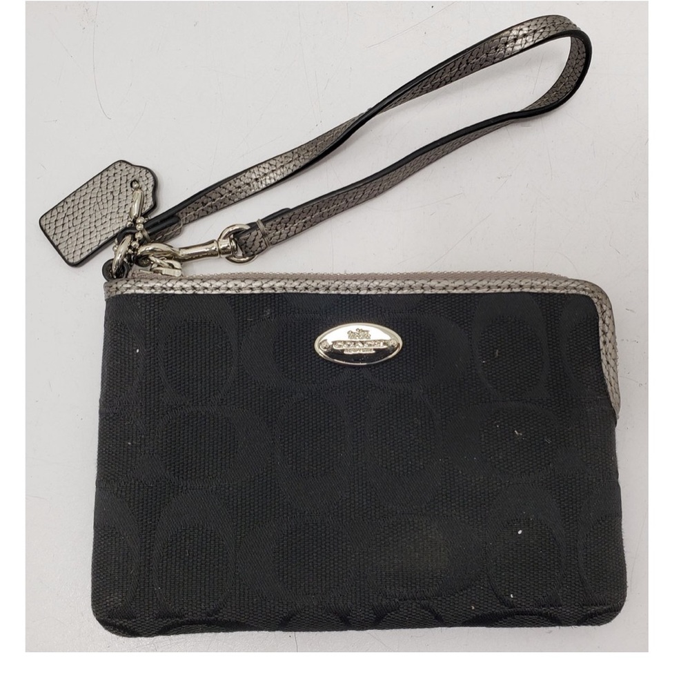 Coach Black Leather Wristlet